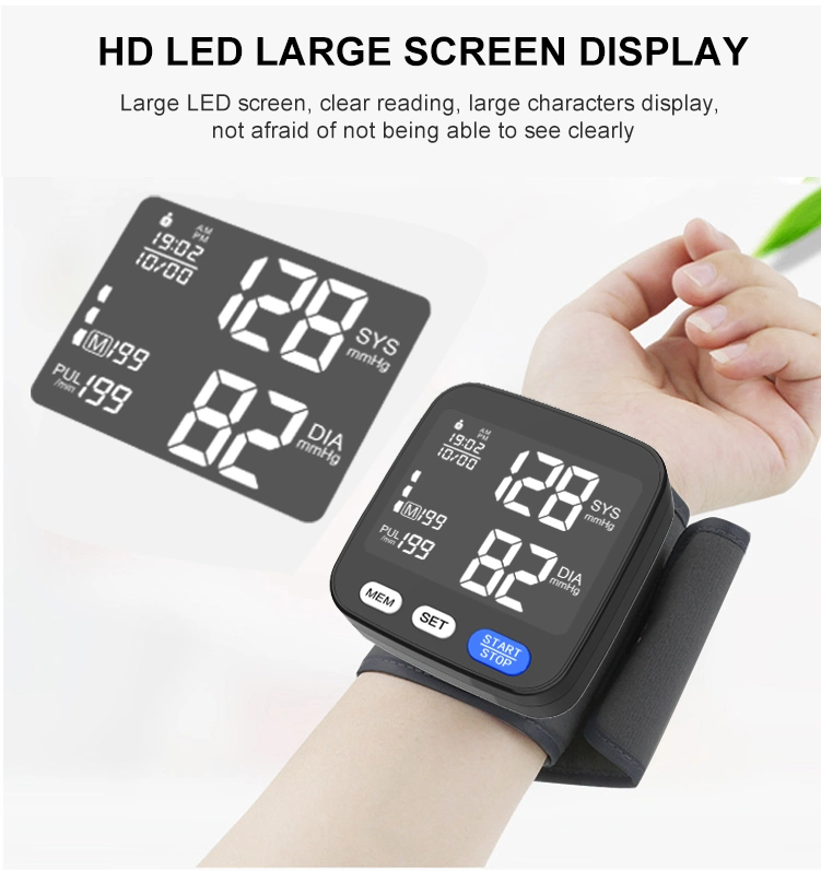 New Promotion Customized Available Professional Certification Wrist Sphygmomanometer OEM Accurate Smart Healthcare Bp Machine Digital a Blood Pressure Monitor