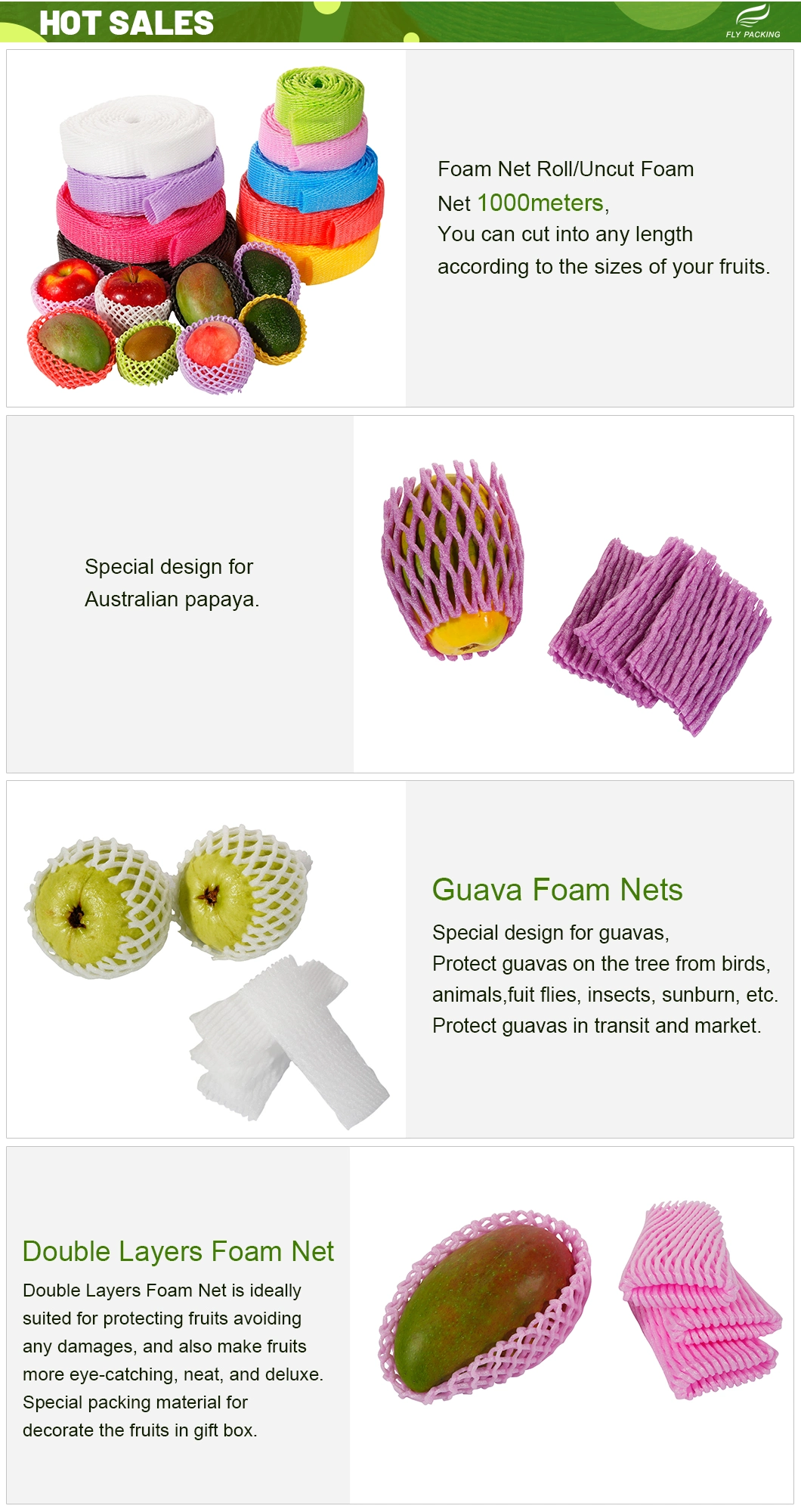 Selection of High Quality Environmentally Friendly Retrievable Fruit Net Pad