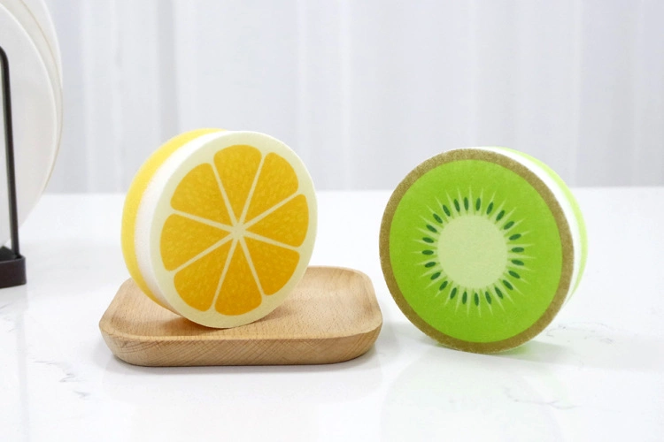 Fruit Pattern Cleaning Sponge Pad for Kitchen Use, Sponge Scouring Pads